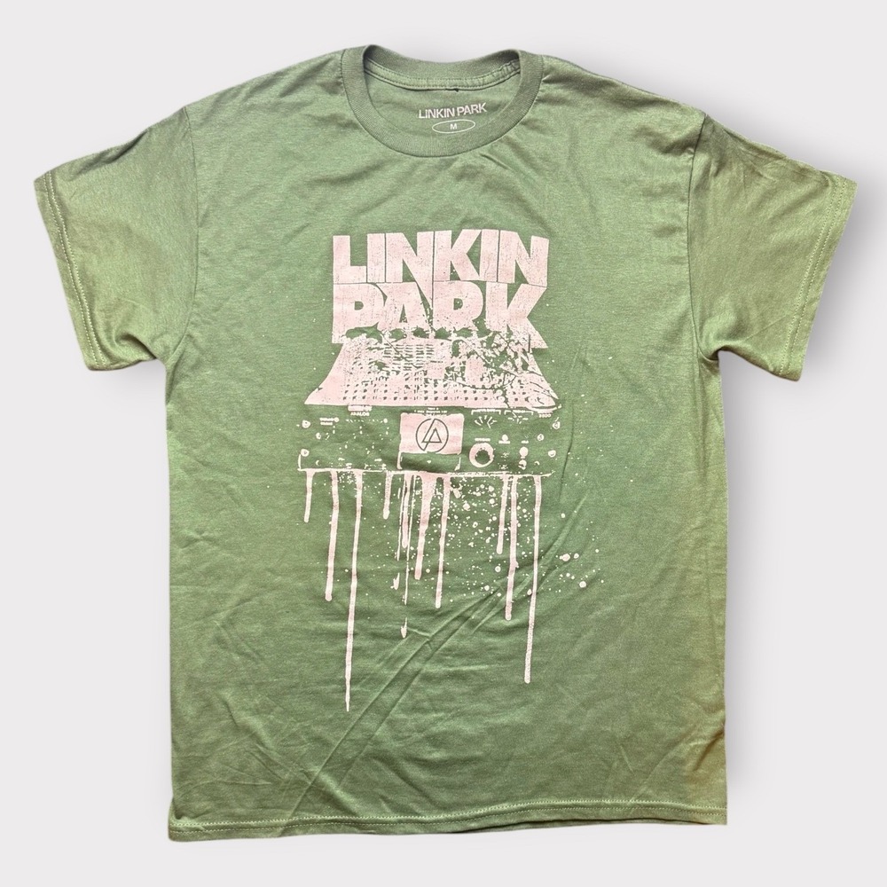 Linkin Park 2007 Tour T-Shirt Mens Medium Green Asia Australia New Zealand Tee